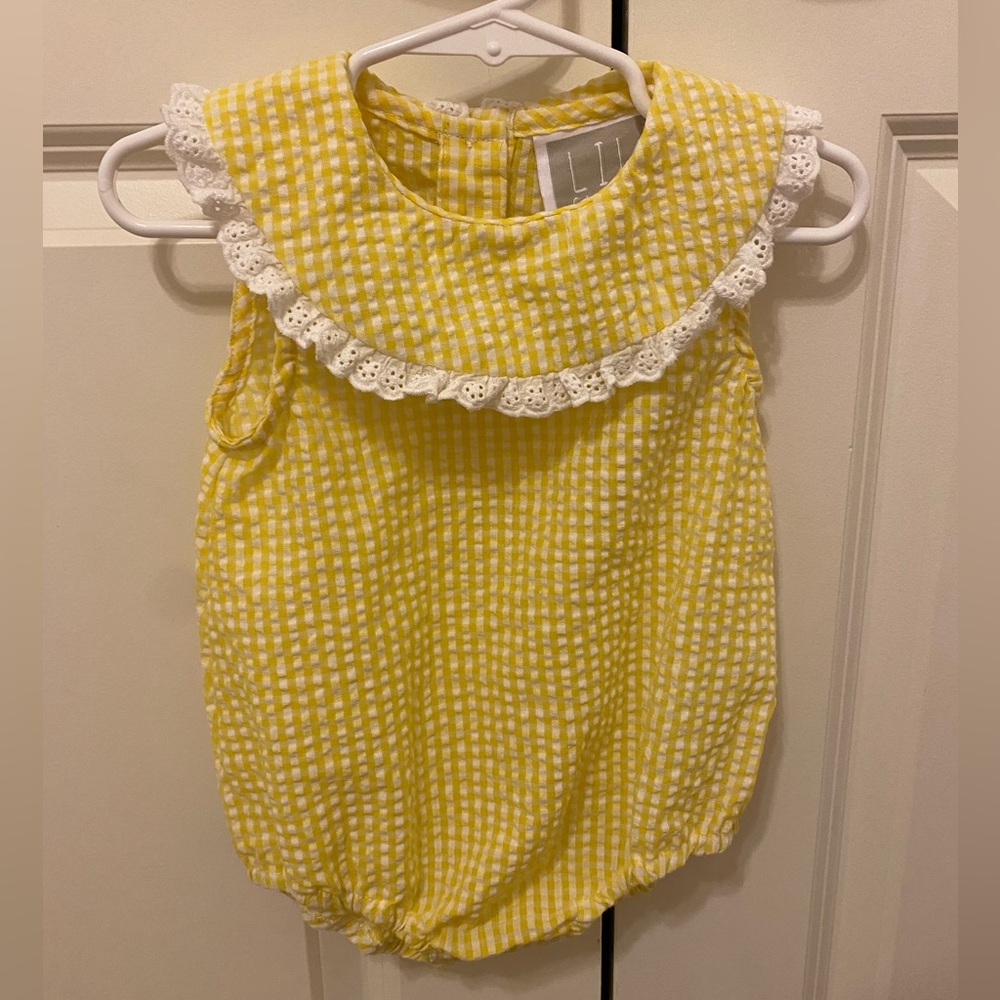 Lil Cactus gingham bubble size 6-12m.